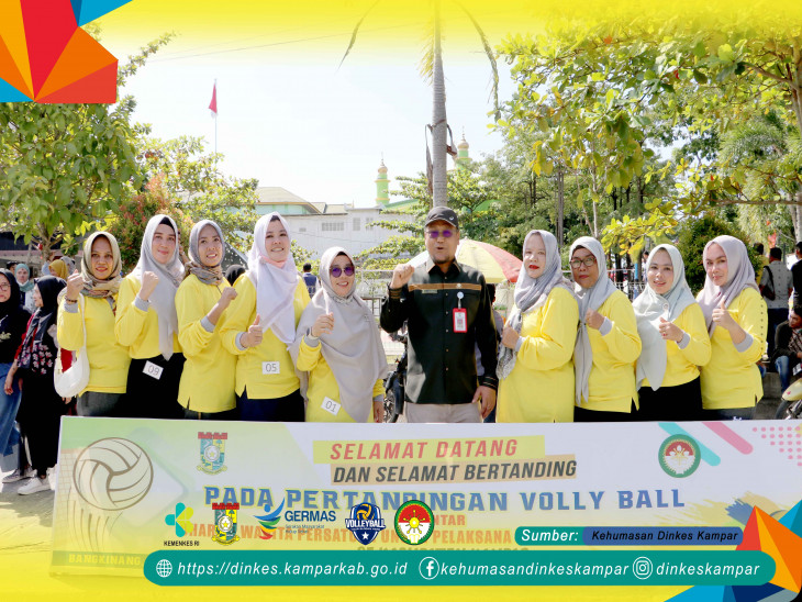 DWP-UP Dinkes Petik Kemenangan Kedua Beruntun di Lomba Volly Ball antar DWP-UP Se-Kabupaten Kampar