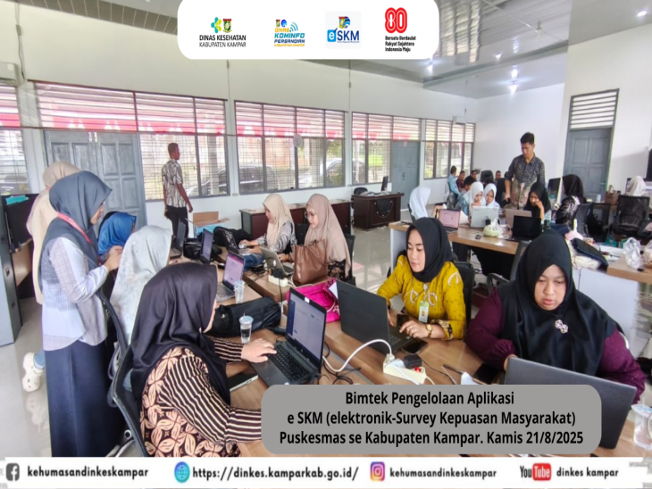 Perkuat Survei Kepuasan Masyarakat, 31 Puskesmas Kampar Ikuti Bimtek e-SKM