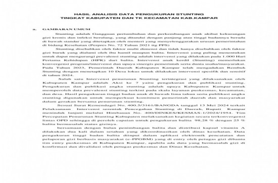 Pengukuran dan Publikasi Stunting