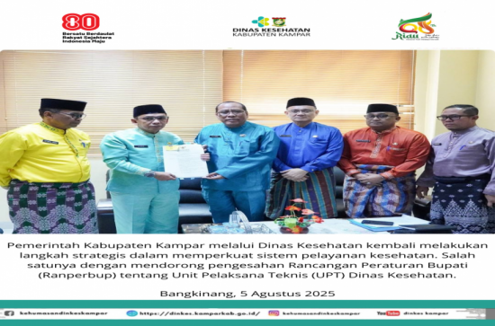 Penambahan UPTD Baru dan Penguatan RSUD Bangkinang, Dinkes Kampar Matangkan Ranperbup