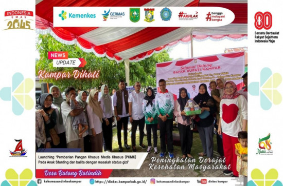 Bupati Kampar Luncurkan Program PKMK untuk Anak Stunting di Desa Batang Batindih