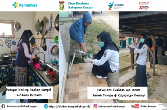 Surveilans Kualitas Air Minum Rumah Tangga (SKAM RT) :Petugas Kesling Siapkan Sampel Aman