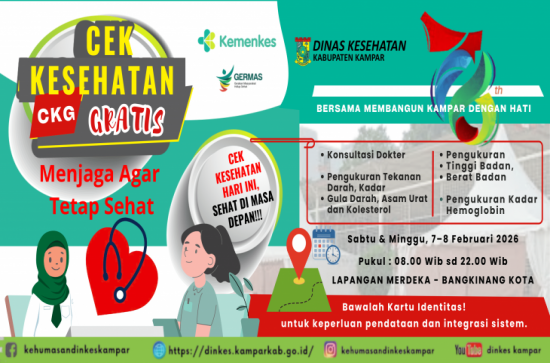 Cek Kesehatan Gratis Semarakkan HUT Kabupaten Kampar ke-76, Manfa`atkan Layanannya