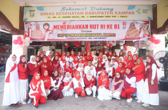 Semarak HUT RI ke-81, DWP Dinkes Kampar Gelar Senam, Cek Kesehatan Gratis dan Beragam Lomba